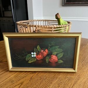 Vintage 1979 Original Acrylic Painting-Strawberries